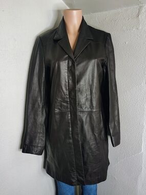 Wilsons Leather Black Longline Women's Leather Jacket